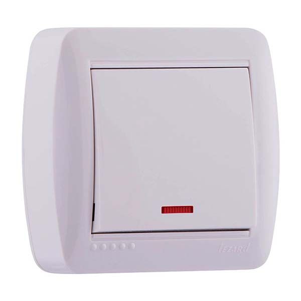 Выключатель одноклавишный Lezard Demet с подсветкой 10 А 250В IP20 белый 711-0200-111