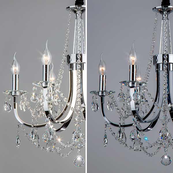 Люстра підвісна Strotskis Tefia пульт ДК LED 27 Вт 6x60 Вт E14 хром 423/6 