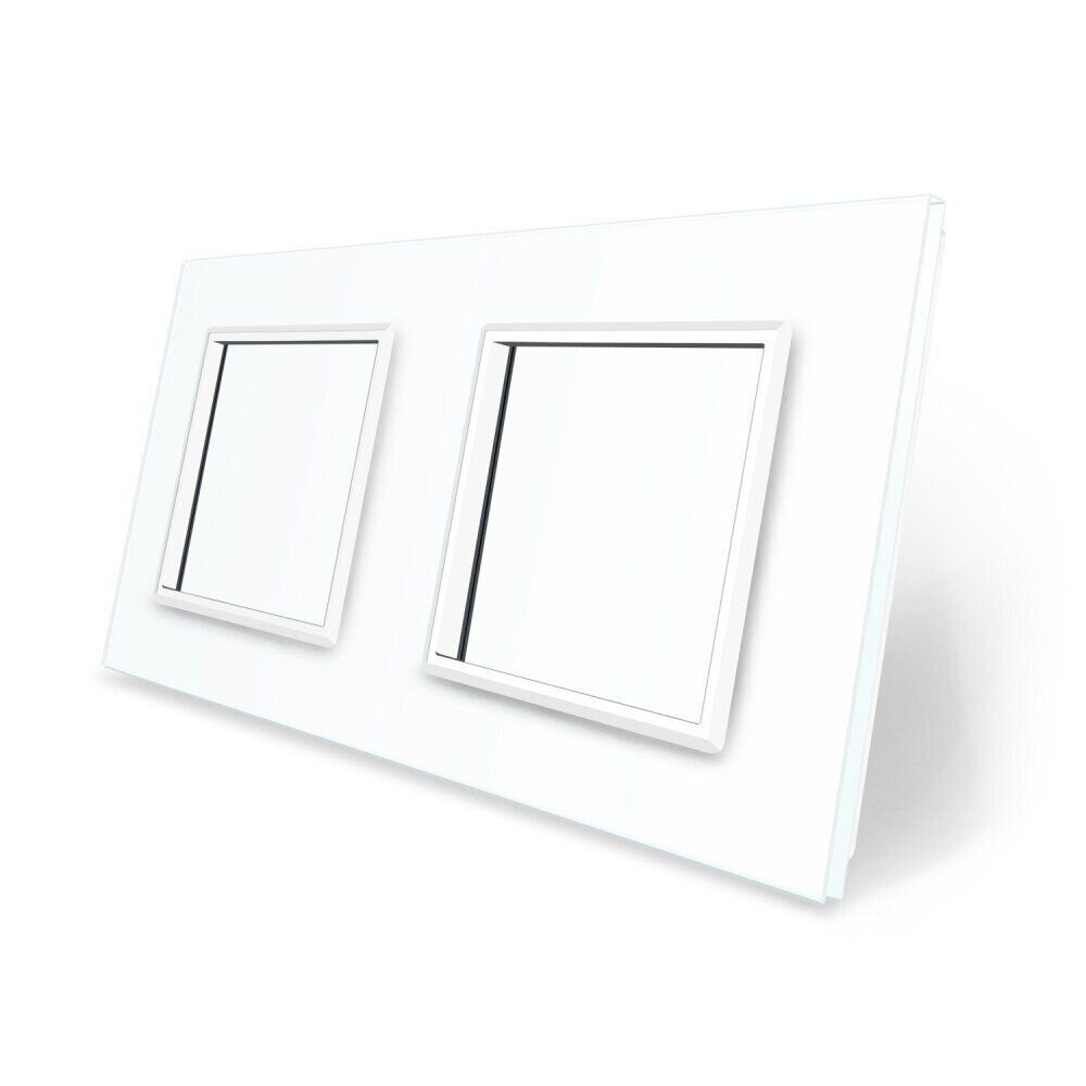 Рамка двомісна Livolo C7 універсальна біле скло C7-SR/SR-11