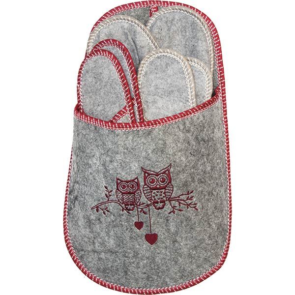 Набор тапочек для гостей 5 пар р. серый 