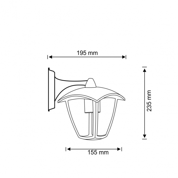 Светильник уличный настенный Polux Igma Down E27 IP44 черный 