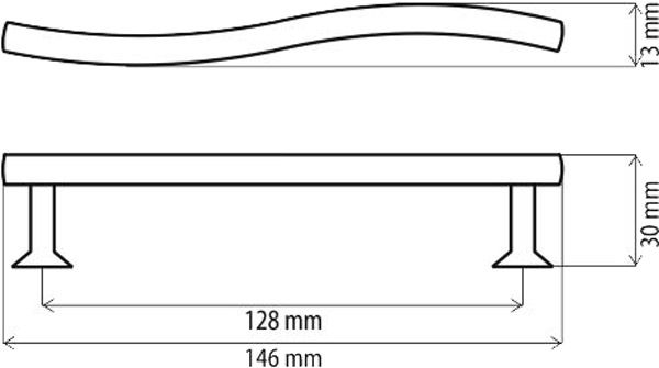 Мебельная ручка DP 38 G2 128 мм хром DC