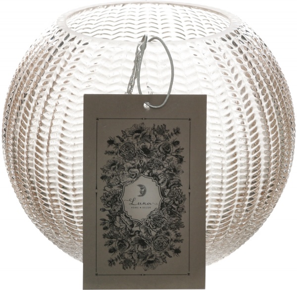 Ваза стеклянная Ball 12,5 см светло-бежевая матовая 