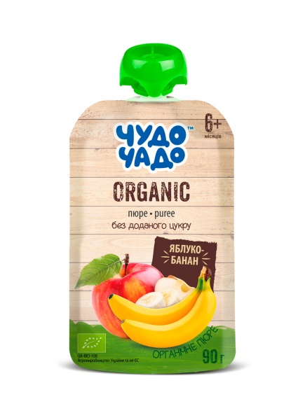 Пюре органическое Чудо-Чадо яблочно-банановое 90 г 