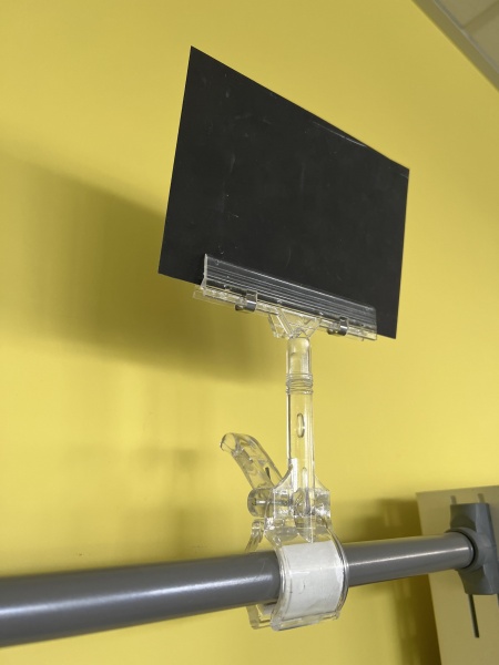 Тримач для пластикового цінника/вивіски з великою прищіпкою прозорий пластиковий 3 шт. 