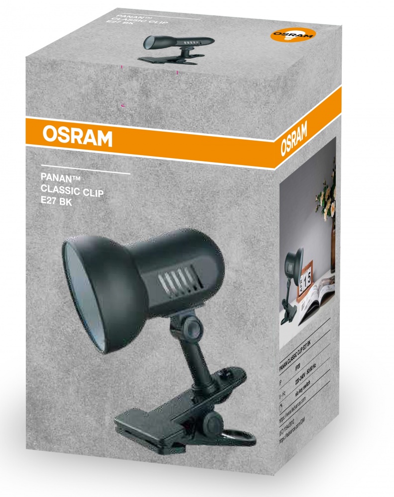 Настільна лампа Ledvance 1x40 Вт E27 чорний PANAN CLASSIC CLIP E27 BK