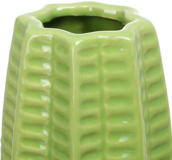 Ваза керамическая зеленая Carambola 9х9х20 см