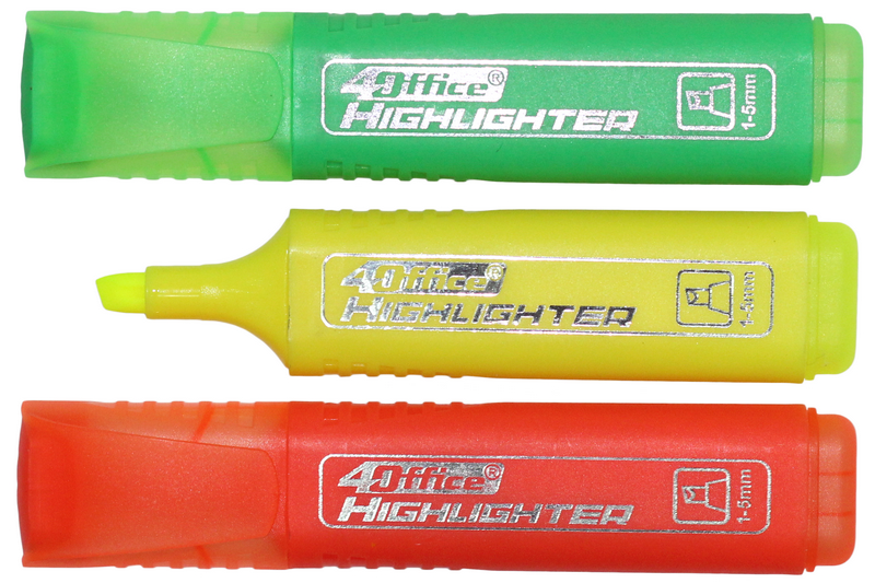 Набір текстових маркерів 4Office 3шт 1-5мм 4-117-23 01100340 різнокольоровий