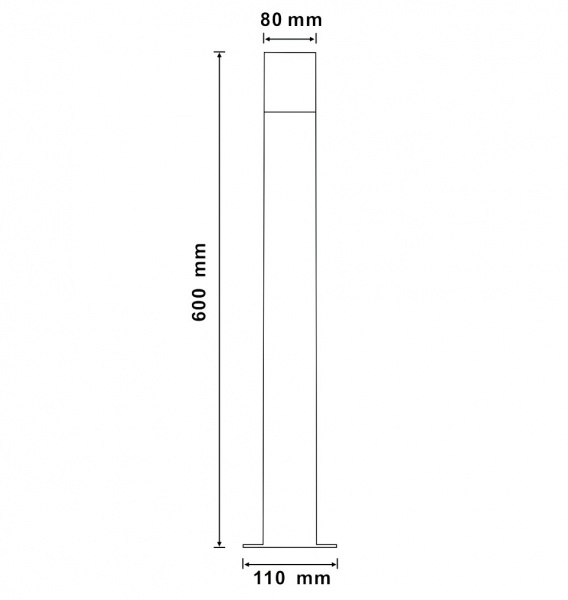 Столбик Polux Dallas 60 см E27 IP44 графит 