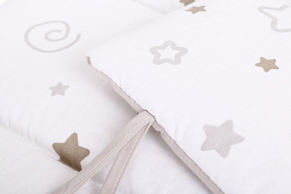 Защита на детскую кровать Little stars beige\grey 3 части Baby Veres бежевый 301.18 