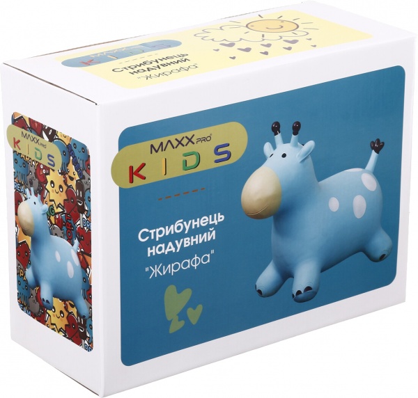 Стрибунець надувний MaxxPro kids Жирафа блакитний 58х28х49 см KH1-170