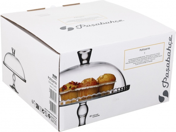 Блюдо на ніжці для торту Petite Patisserie зі скляним куполом 32 см 95200 Pasabahce 