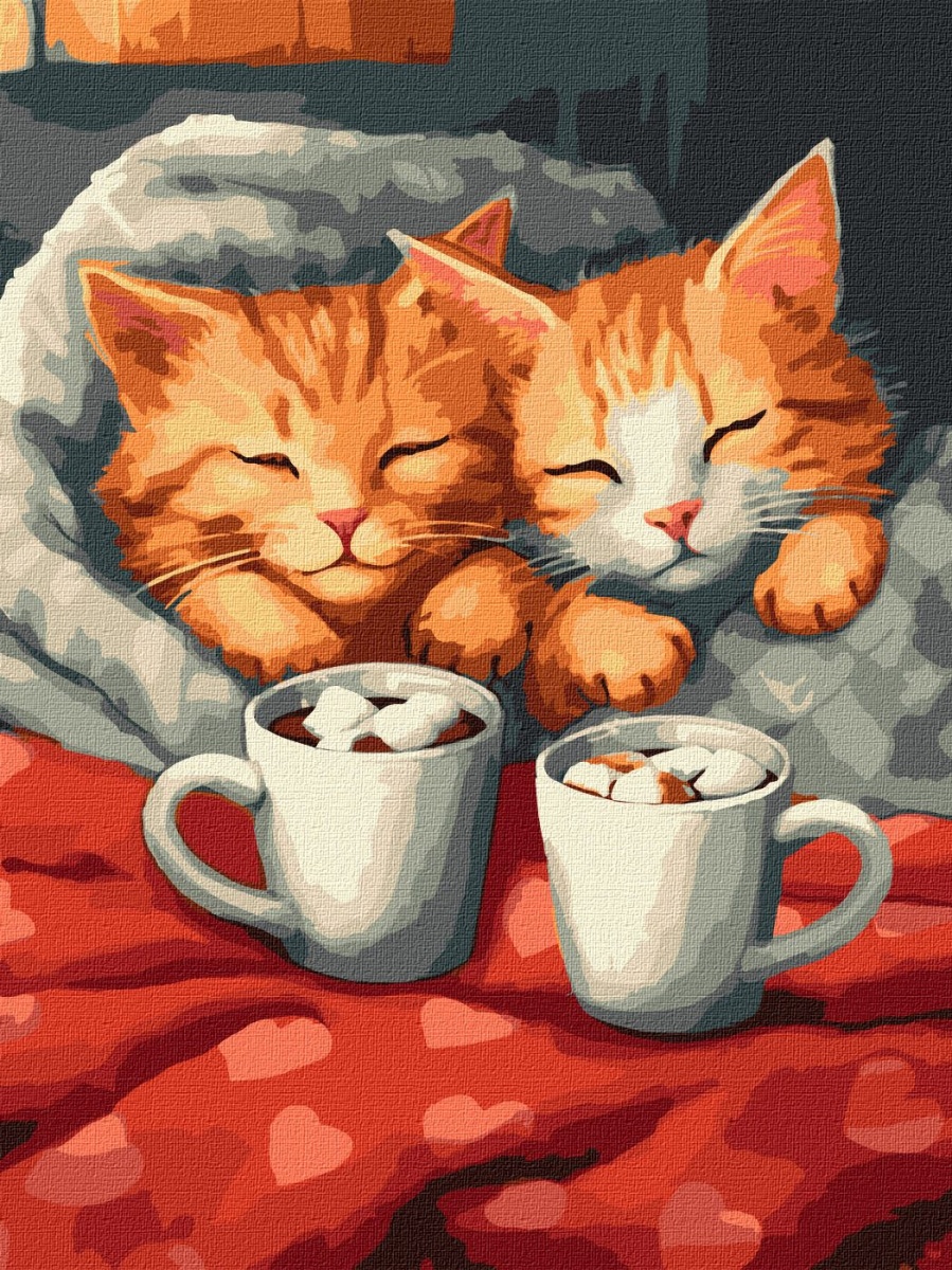 Картина по номерам Влюбленные коты ©art_selena_uа 30x40 см Идейка — фото 1