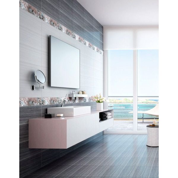 Плитка Интеркерама Magia рельефная темно-серая 230x500 мм