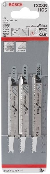 Пилка для електролобзика Bosch T308B 3 шт.2608663750