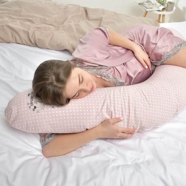 Подушка для годування Standart Dinosaur 35х200 см з карабіном Рожева IDEIA