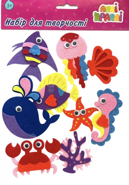 Набор мини-фигурок из фетра Аплі-Краплі клеевой Океан 17 x 24 x 0.0002 см multicolor