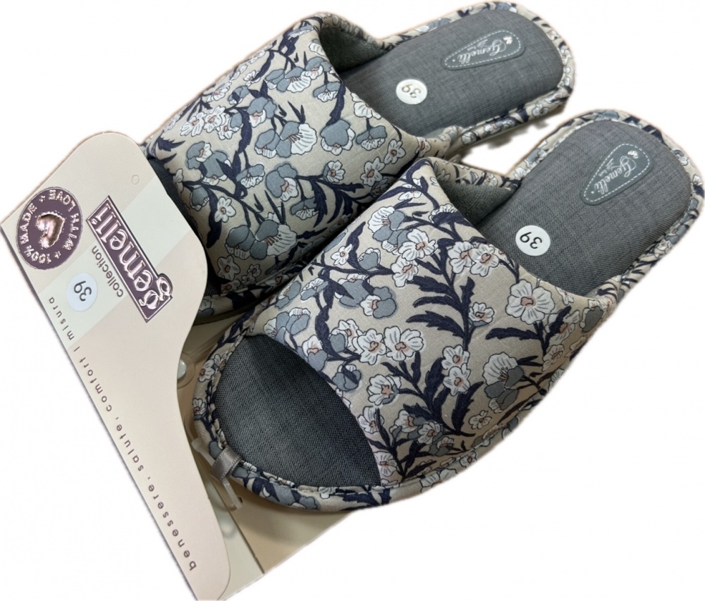 Тапки домашние Gemelli Цветы р.38 бежевый