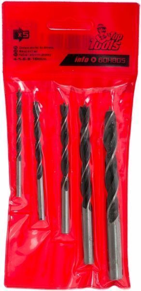 Сверло по дереву Top Tools 4-10 мм 5 шт. 60H805