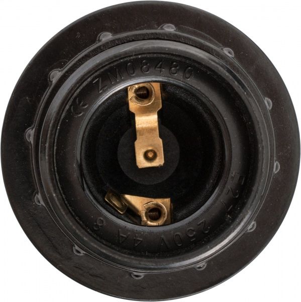 Патрон электрический  ЕМТ с гайкой E27 карболит черный 22-0110