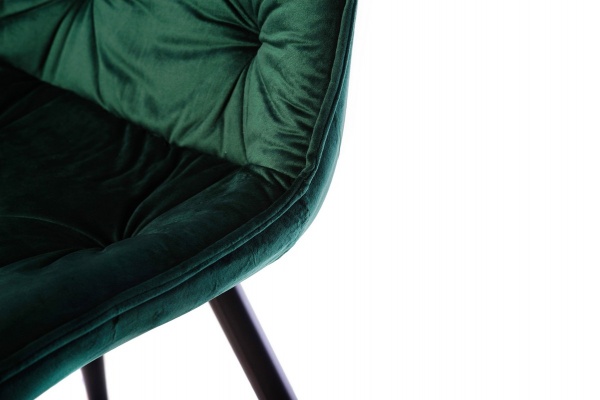 Стул обеденный Плото велюр зеленый/черный