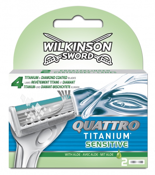 Сменный картридж WILKINSON SWORD Quattro Titanium Sensitive 2 шт.