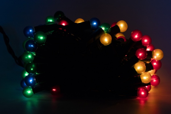 Электрогирлянда линейная Девилон Жемчужные шарики 050642 светодиодная (LED) 100 ламп 