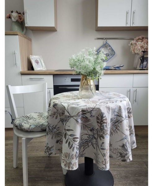 Скатерть Мира d136 136x136 см льняной Прованс 