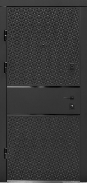 Двері вхідні Міністерство дверей Престиж 187 Q графіт / білий 2050x860 мм ліві