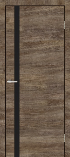 Дверне полотно ОМіС Сіті ПО чорне скло 700 мм дуб каньйон 