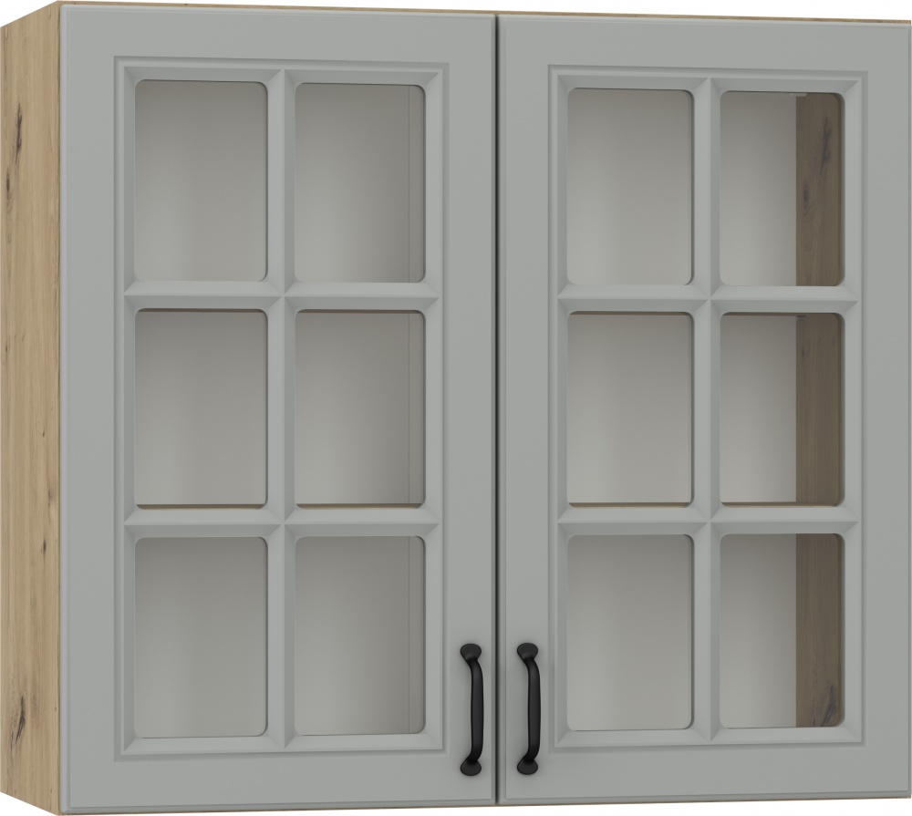 Шафа верхня В 80/72/30-ВТ (2 полиці) МС Глорія_ASHEN /фасад МДФ №332 попелястий матовий/дуб артізан Грейд