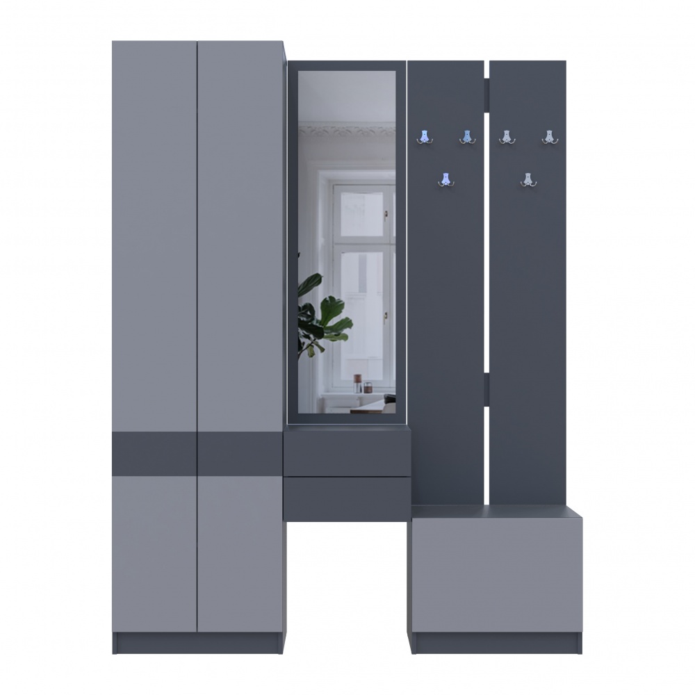 Прихожая Doros Сола 2150х1650х400 мм графит