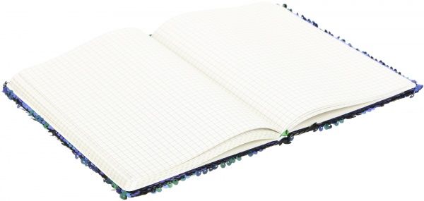 Книга для нотаток Паєтки А5 96 аркушів чорно-зелена