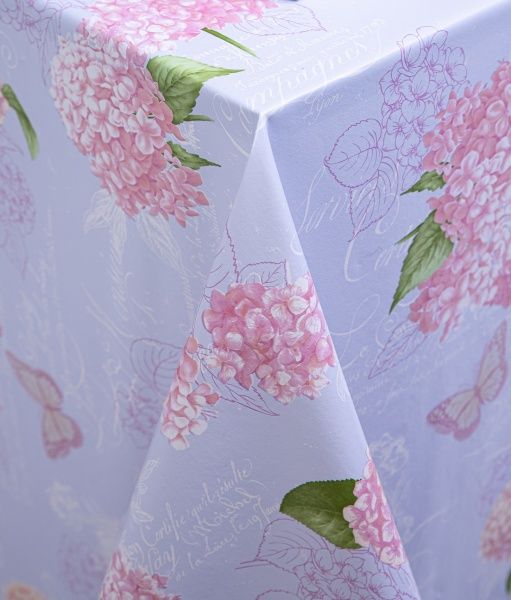 Скатертина Преміум 5738110а12 140x120 см білий із рожевим УкрСкат 