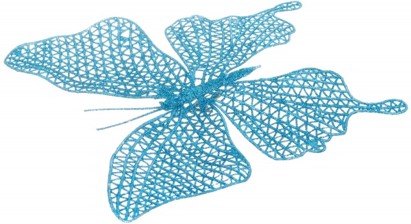 Декоративная подвеска Shunda бабочка скелетированная 15 см синий SD20-6812B