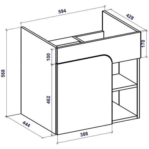 Тумба Water House Оника 60 см дуб крафт белый под умывальник Амальфи 60