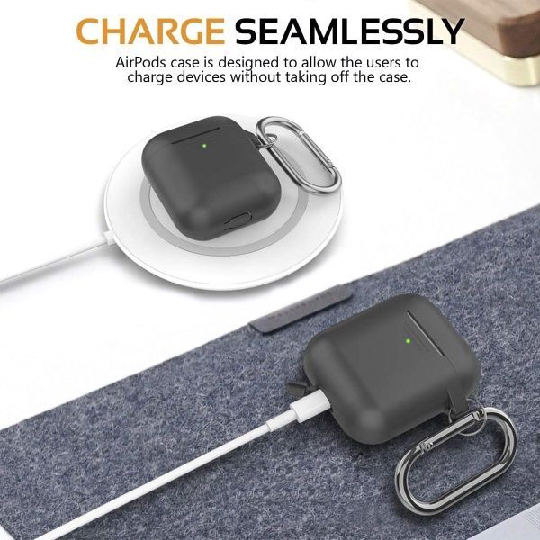 Чехол для наушников Promate GripCase для Apple AirPods black (gripcase.black) 