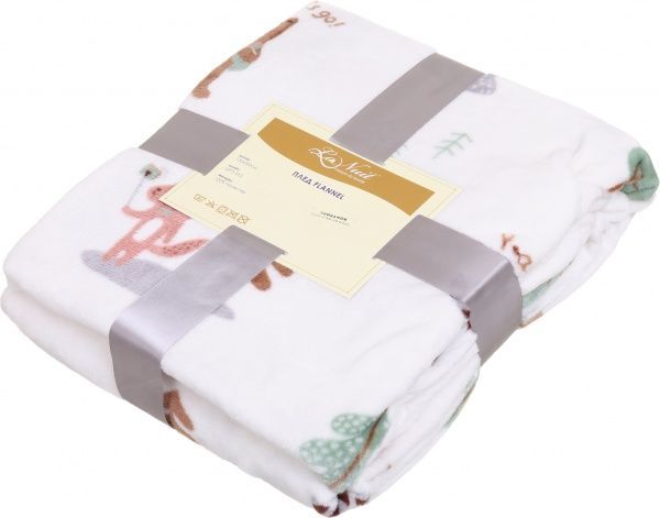 Плед Flannel Let's go 150x200 см белый с принтом La Nuit 