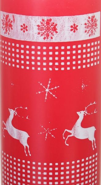 Свеча Цилиндр Олени Санты красная 60x150 Pako-If