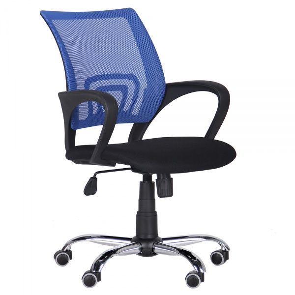 Кресло AMF Art Metal Furniture ВебХром Tilt спинка-сетка черный/синий 