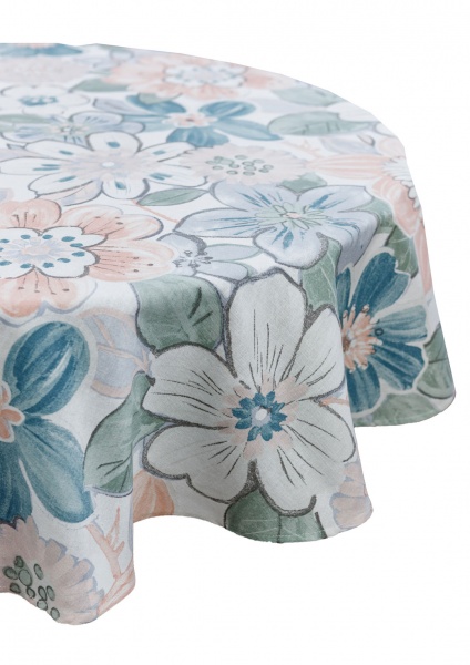 Скатерть Lune d136 136x136 см белый с голубым Прованс 