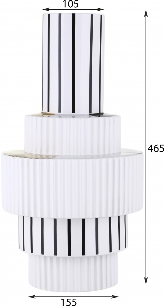 Ваза Inari Alexmarie 46 см белая с черным K16203