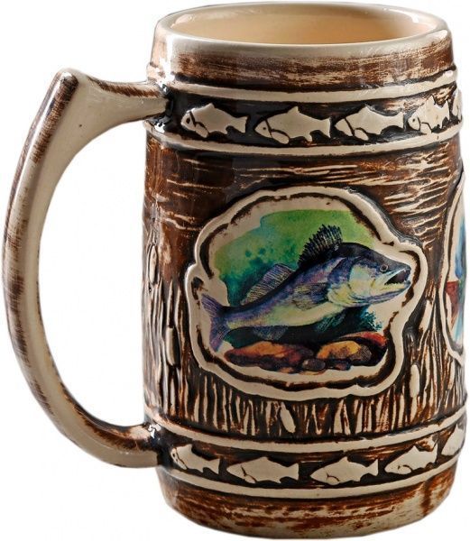 Бокал пивной Fish-Point керамический коричневый 1 л