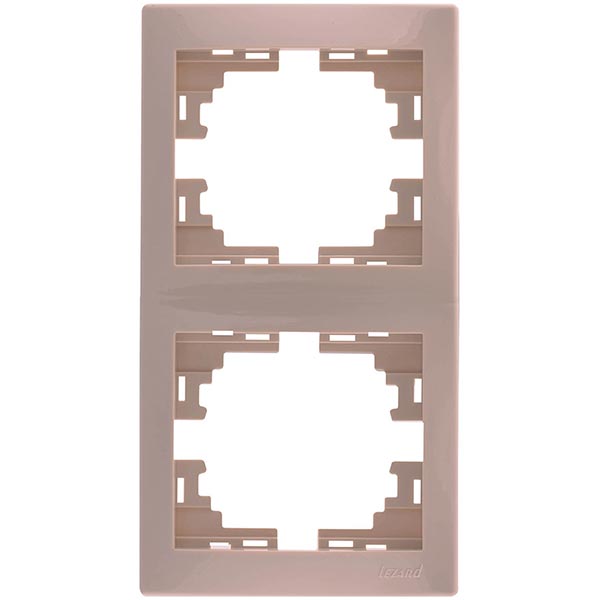 Рамка двухместная Lezard MIRA вертикальная кремовый 701-0300-152