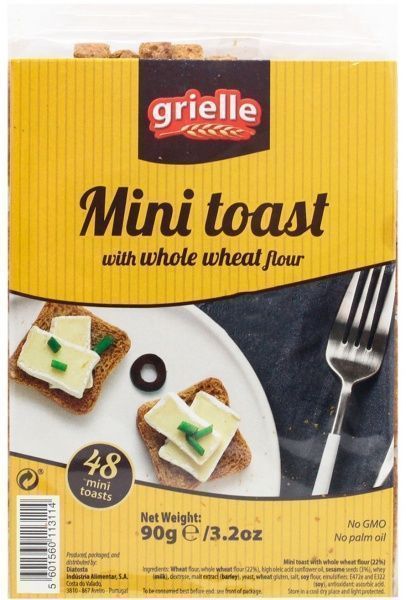 Тосты пшеничные Grielle цельнозерновые 90г