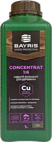 Біозахист мідний Bayris для деревини зелений 1 л