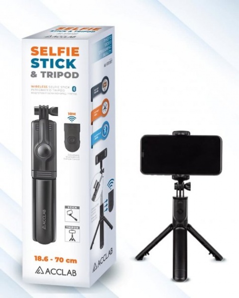 Селфи-монопод Acclab AL-ST01BT black 
