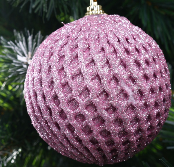 Шар новогодний 8 мм розовый CAA126440