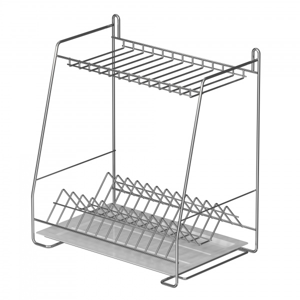Сушилка для посуды двухъярусная с креплением на стену (СТ24222)