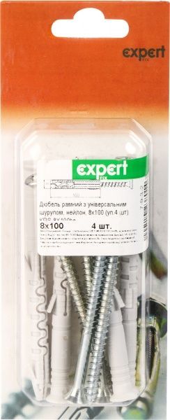 Дюбель рамный с универсальным шурупом 8x100 мм 4 шт. Expert Fix